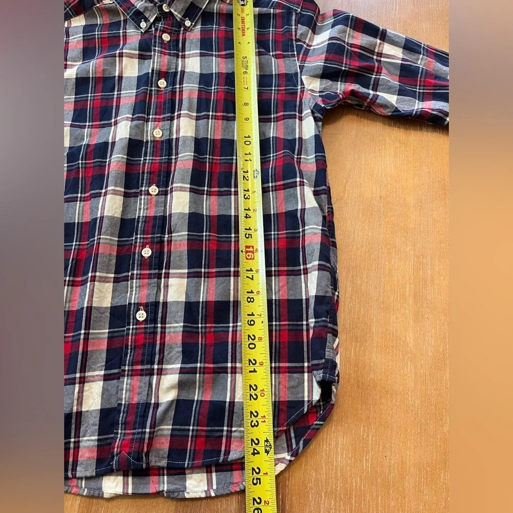 Ralph Lauren Boys Plaid Button Down Shirt - Navy/Red/White - Size M (10-12)